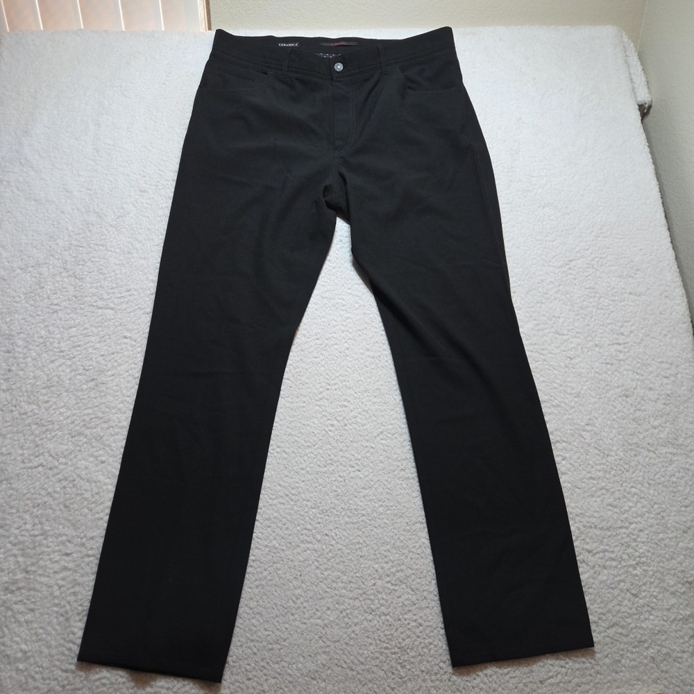 Alberto Ceramica Pants Mens 38x34 Black Modern Fit‎ Straight Stone
